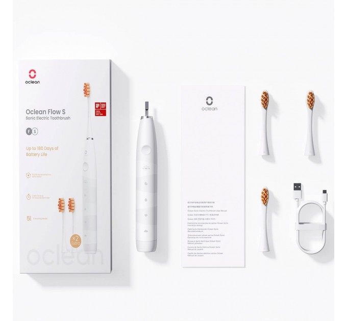 Oclean Розумна зубна електрощітка Oclean Flow S Sonic Electric Toothbrush White (6970810552959)