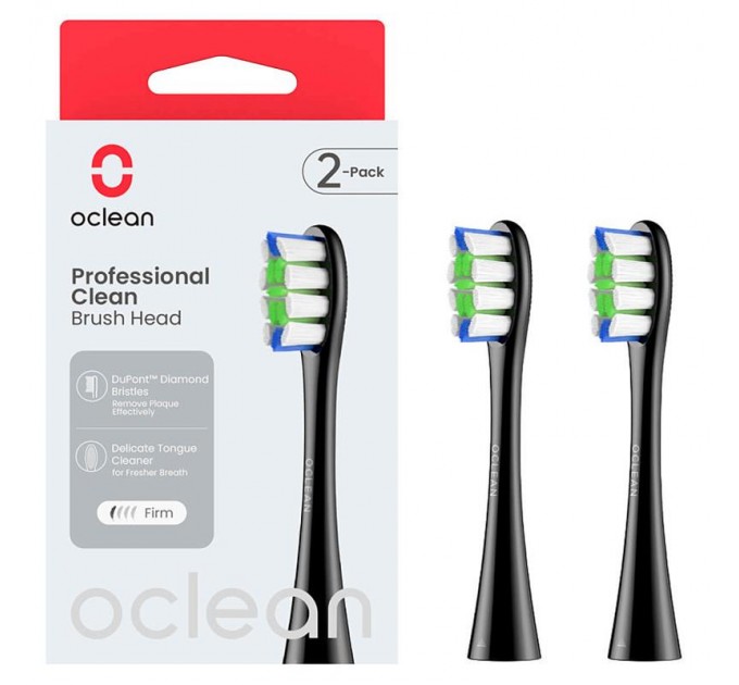Oclean Насадка для зубної електрощітки Oclean P1C5 B02 Professional Clean Brush Head Black (2 шт) (6970810553857)