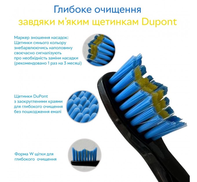 Pecham Насадки для зубної щітки Pecham Travel Black (0290119080301)