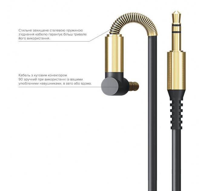 Аудіо-кабель Luxe Cube 3.5 мм - 3.5 мм (M/M), 1.2 м, білий (7775557575679)