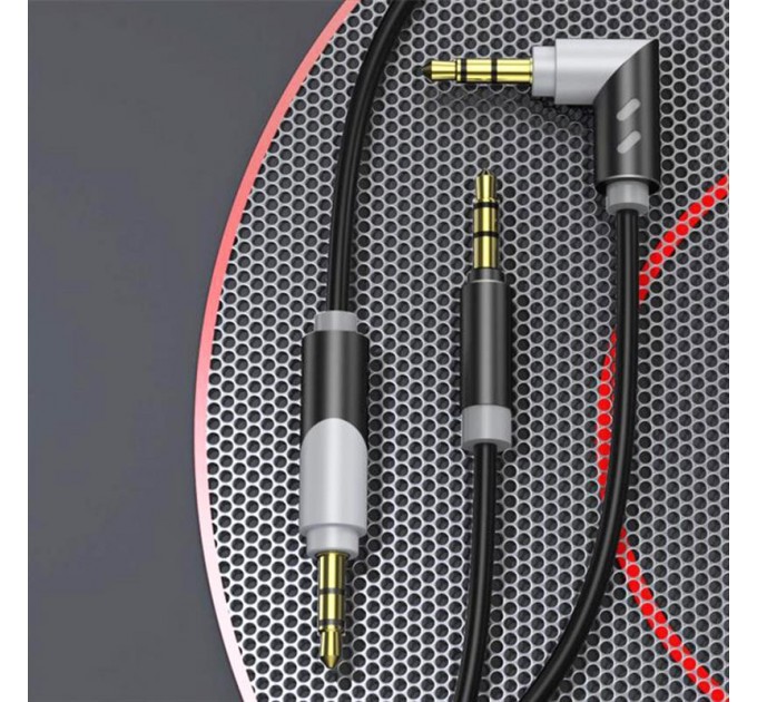 Аудіо-кабель SkyDolphin SR09 Rotate Aluminium Connector 3.5 мм - 3.5 мм (M/M), 1.5 м, Black/Grey (AUX-000063)