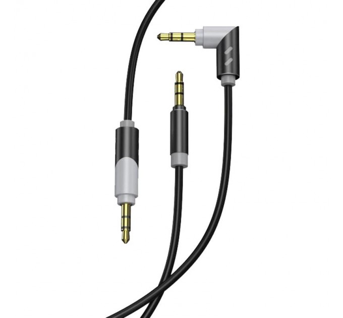 Аудіо-кабель SkyDolphin SR09 Rotate Aluminium Connector 3.5 мм - 3.5 мм (M/M), 1.5 м, Black/Grey (AUX-000063)