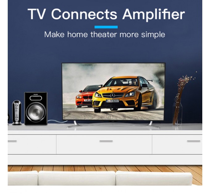 Vention Кабель Vention 3.5 мм - 2xRCA (M/M), 2 м, Black (BCFBH)