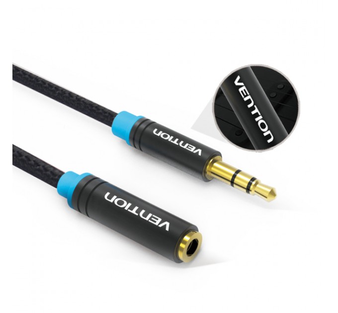 Vention Кабель Vention 3.5 мм - 3.5 мм (M/F), 0.5 м, Black (VAB-B06-B050-M)