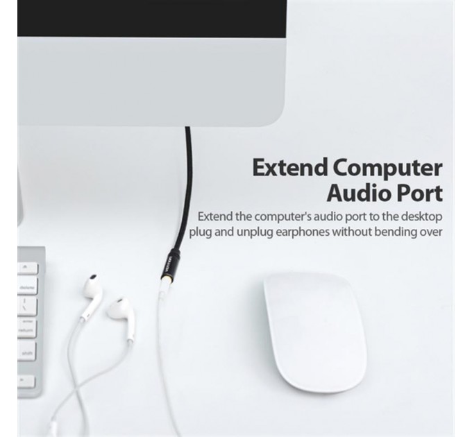 Vention Кабель Vention 3.5 мм - 3.5 мм (M/F), 2 м, Black (BHBBH)