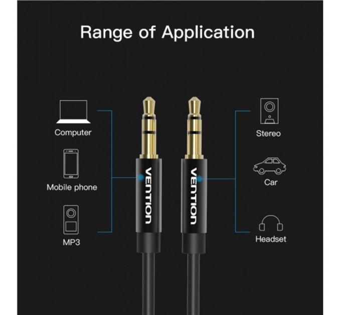 Vention Кабель Vention 3.5 мм - 3.5 мм (M/M), 3 м, Black (BAGBI)