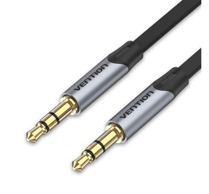 Vention Кабель Vention Audio 3.5 мм - 3.5 мм (M/M), 1 м, Metal Type, чорний/сріблястий (BAPHF)
