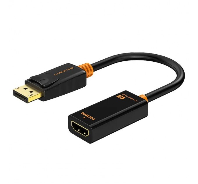 Cabletime Адаптер Сabletime DisplayPort - HDMI (M/F), 0.2 м, Black (CP21B)