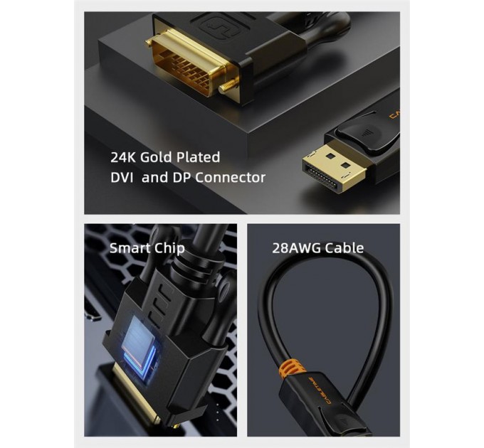 Cabletime Кабель Cabletime DisplayPort - DVI (M/M), 1.8 м (CD34K)