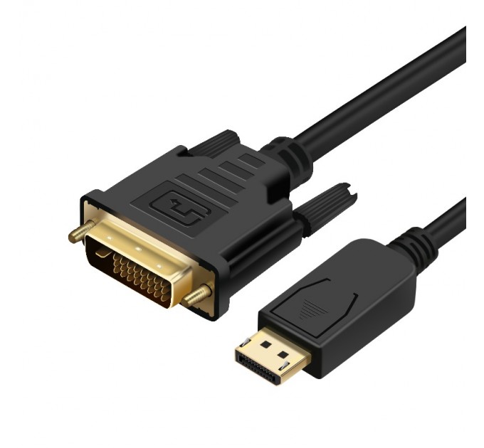 Prologix Кабель Prologix DisplayPort - DVI (M/M), 1 м, Black (PR-DP-DVI-P-04-30-1m)