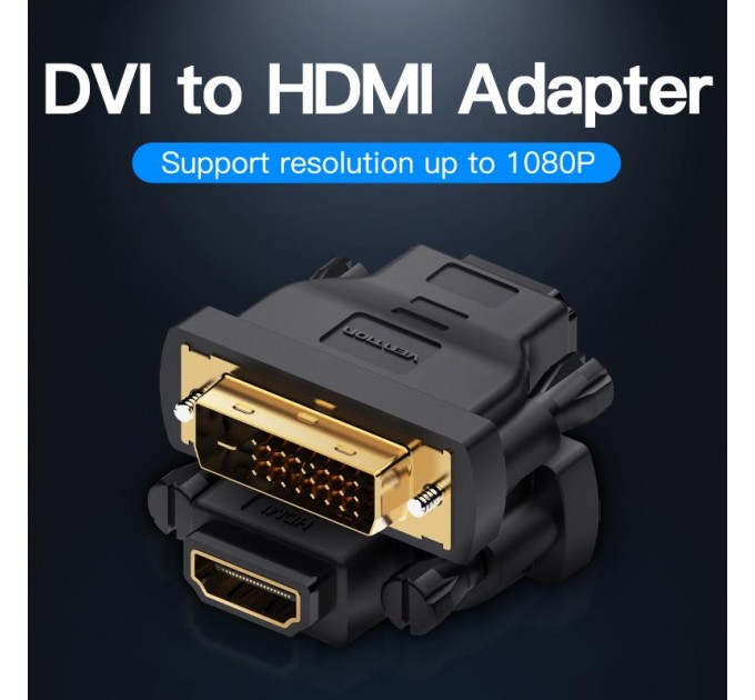 Vention Адаптер Vention HDMI - DVI V 1.4 (F/M), Black (ECDB0)