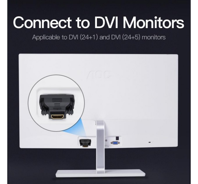 Vention Адаптер Vention HDMI - DVI V 1.4 (F/M), Black (ECDB0)