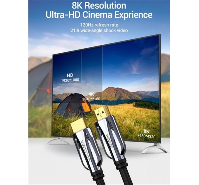 Кабель Vention HDMI - HDMI v.2.1 (M/M), 1.5 м, Black (AALBG)