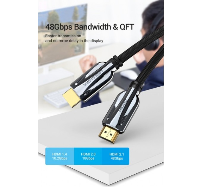 Vention Кабель Vention HDMI-HDMI, 2 m, v2.1 (AALBH)