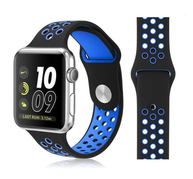 BeCover Ремінець BeCover Nike Style для Samsung Galaxy (20mm)/Watch 5/ Watch 4 40/44mm/Watch 4 Classic 42mm/Watch Active/Active 2 40/44mm/Watch 3 41mm/Gear S2/Classic/Gear Sport Black-Blue (705692)