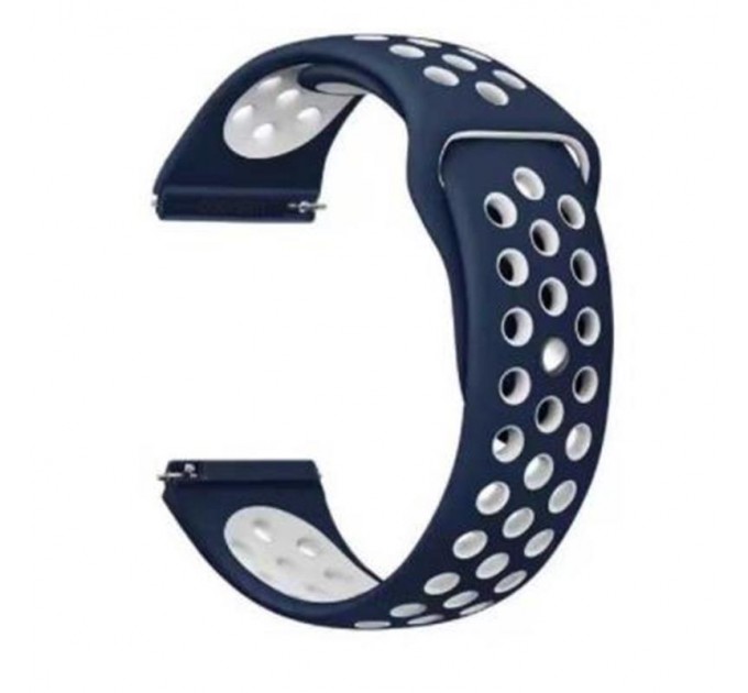 BeCover Ремінець BeCover Nike Style для Samsung Galaxy (20mm)/Watch 5/ Watch 4 40/44mm/Watch 4 Classic 42mm/Watch Active/Active 2 40/44mm/Watch 3 41mm/Gear S2/Classic/Gear Sport Blue-White (705698)