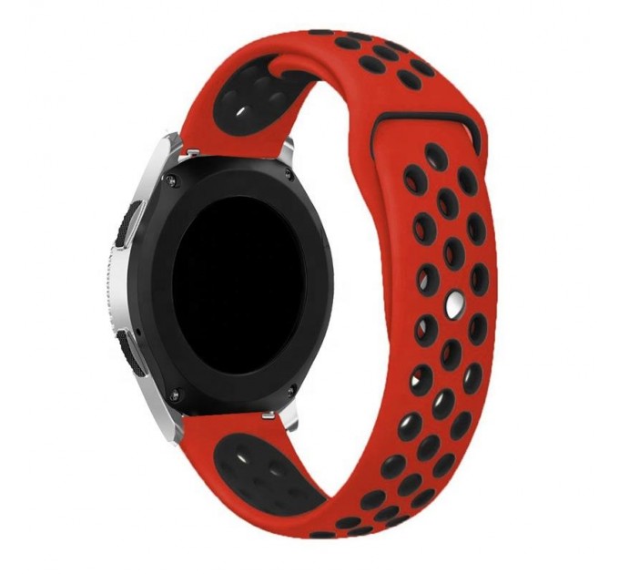 BeCover Ремінець BeCover Nike Style для Samsung Galaxy (20mm)/Watch 5/ Watch 4 40/44mm/Watch 4 Classic 42mm/Watch Active/Active 2 40/44mm/Watch 3 41mm/Gear S2/Classic/Gear Sport Red-Black (705700)