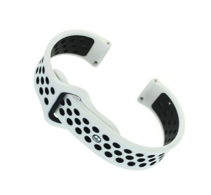 BeCover Ремінець BeCover Nike Style для Samsung Galaxy (20mm)/Watch 5/ Watch 4 40/44mm/Watch 4 Classic 42mm/Watch Active/Active 2 40/44mm/Watch 3 41mm/Gear S2/Classic/Gear Sport White-Black (705696)