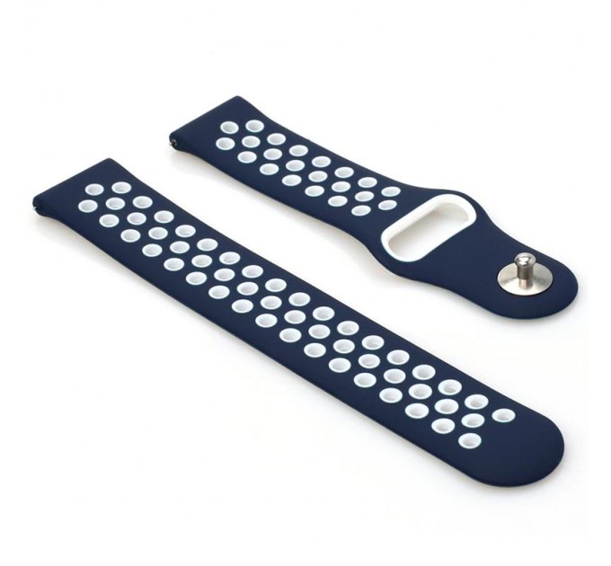 BeCover Ремінець BeCover Nike Style для Xiaomi Amazfit Bip/Bip Lite/Bip S Lite/GTR 42mm/GTS/TicWatch S2/TicWatch E Blue-White (705707)