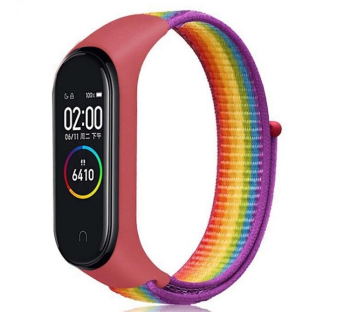 BeCover Ремінець BeCover Nylon Style для Xiaomi Mi Smart Band 7 Red-Rainbow (707669)