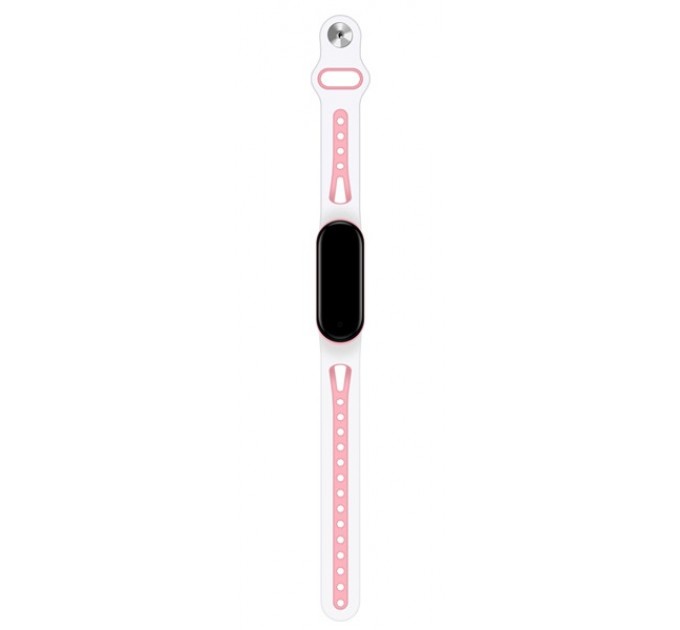 BeCover Ремінець BeCover Sport Style для Xiaomi Mi Smart Band 5/Mi Smart Band 6/Mi Smart Band 7 White-Pink (705174)