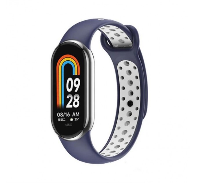 BeCover Ремінець BeCover Vents Style для Xiaomi Mi Smart Band 8 Blue-White (709419)