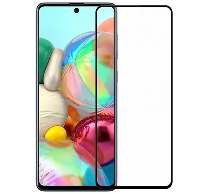 Noname Захисне скло для Samsung Galaxy A71 SM-A715/A72 SM-A725/Note 10 Lite SM-N770 Black, 0.3мм, 4D ARC, Люкс (Z14829) без упаковки