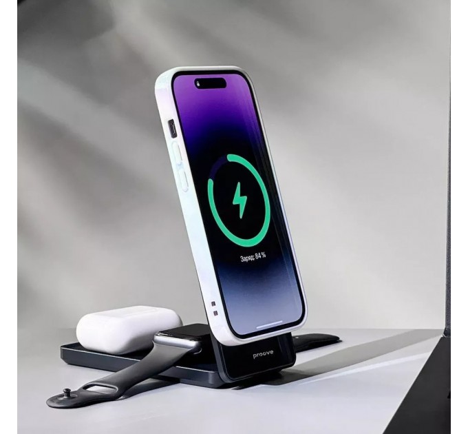 Proove Бездротовий зарядний пристрій Proove Metal Edge 3in1 15W Gray (WSME15010003)