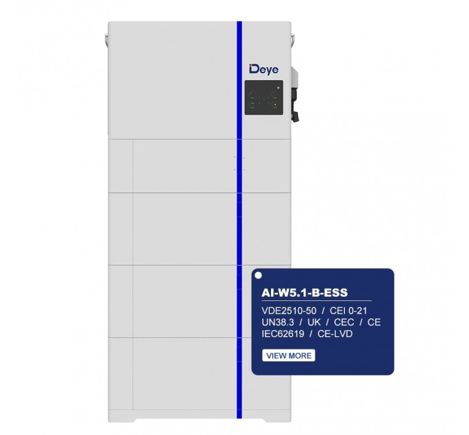 Deye Інвертор гібридний All-in-one 8kW Deye AI-W5.1-8P1-EU-B, однофазний (складова комплекту)