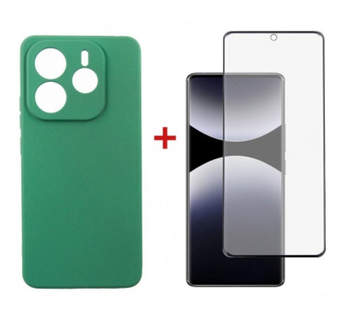 Чохол до мобільного телефона Dengos Kit Xiaomi Redmi Note 14 case Soft + glass (Mint) (DG-KM-131)