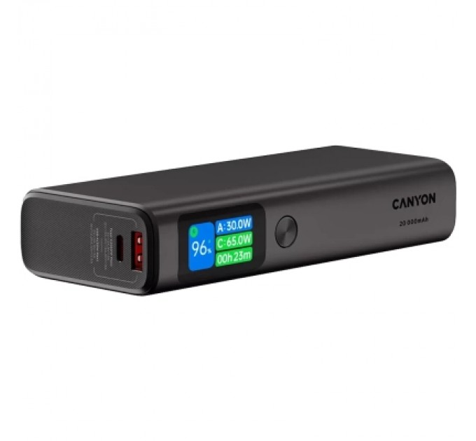 Canyon Батарея універсальна Canyon 20000mAh OnPower 230 TFT PD/130W Dark Grey (CNS-CPB230DG)
