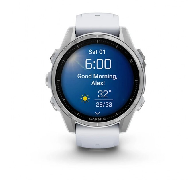 Garmin Смарт-годинник Garmin Fenix 8 43mm AMOLED Silver with Whitestone Silicone (010-02903-06)