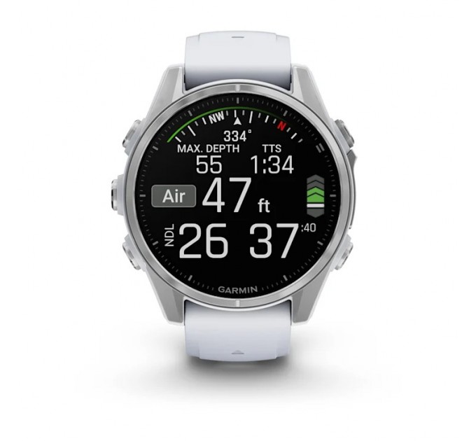 Garmin Смарт-годинник Garmin Fenix 8 43mm AMOLED Silver with Whitestone Silicone (010-02903-06)
