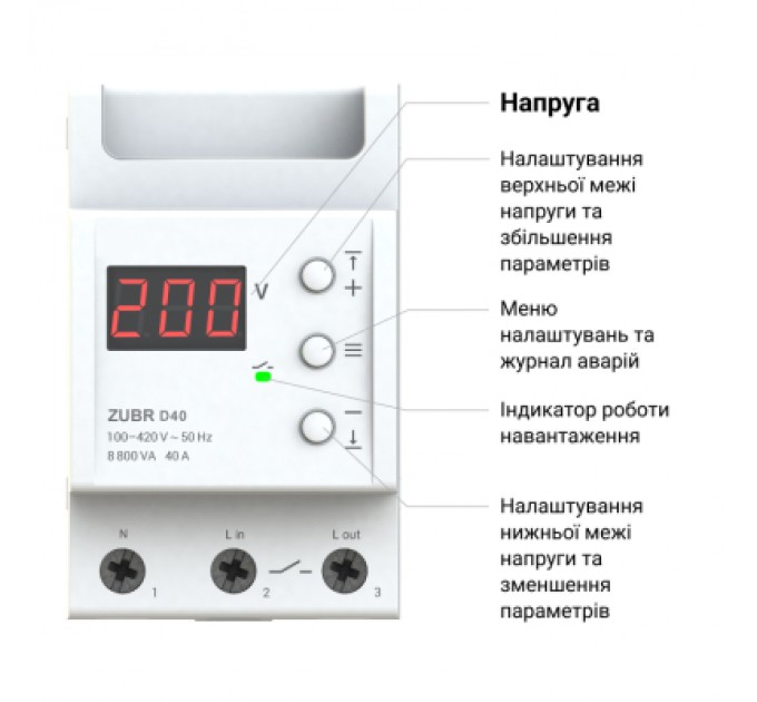 Реле напруги ZUBR D32 (4820120220418)