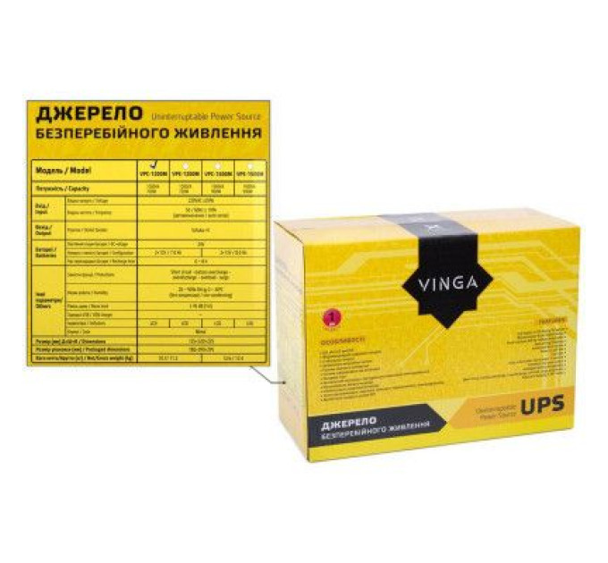 Vinga Пристрій безперебійного живлення Vinga LCD 1200VA metal case (VPC-1200M)