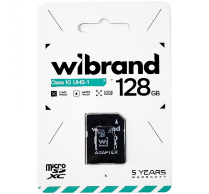 Карта пам'яті Wibrand 128GB microSD class 10 (WICDHU1/128GB-A)