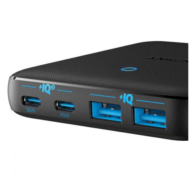 Anker Мережевий зарядний пристрій Anker PowerPort 543 Atom III Slim Black, 45W USB Type-C + 20 W USB (A2046G12)