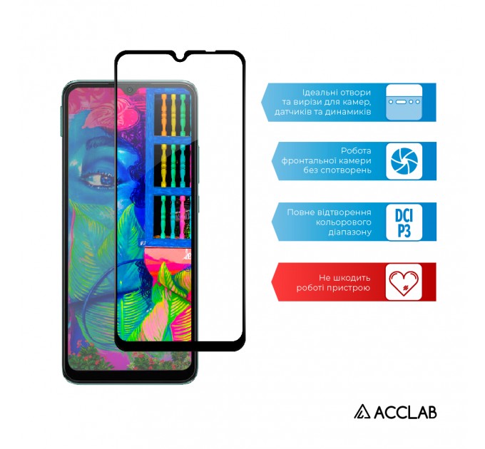 Захисне скло ACCLAB Full Glue для Xiaomi Redmi 10C Black (1283126527142)