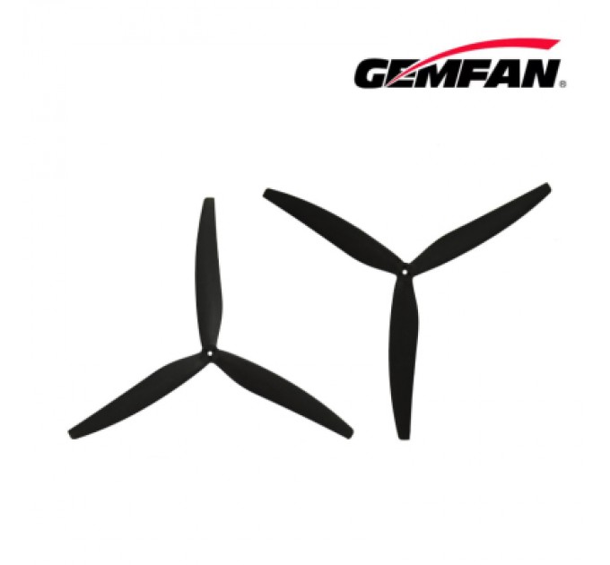 Gemfan Пропелер для дрона Gemfan 1507 Glass Fiber Nylon 3 Blade CW/CCW- Black (PMGN1507-3B)