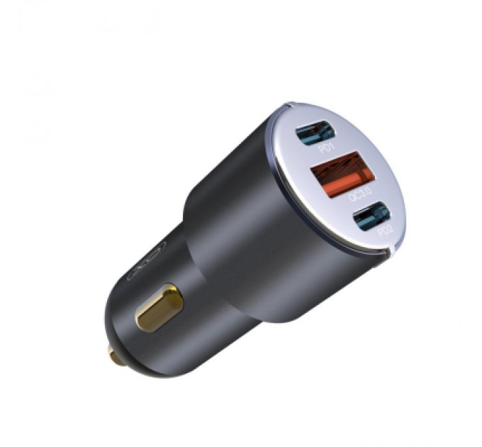 XO Зарядний пристрій XO CC45 1 USB QC 3.0 + 2 Type-C PD (60W) Black (XO-CC45-BK)