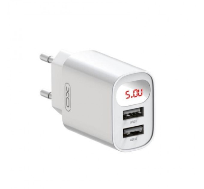 XO Зарядний пристрій XO L95 (2USB/2.4A) + USB - MicroUSB White (XO-L95-M)