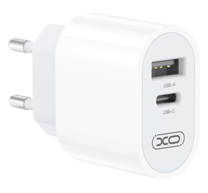 XO Зарядний пристрій XO L97 (1Type-C/1USB/2.4A) + Type-C - Lightning White (XO-L97-LG)