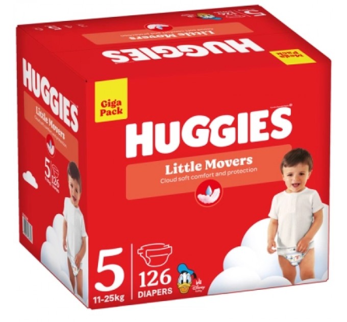 Huggies Підгузки Huggies Little Movers 5 (11-25 кг) M-pack, 126 шт (5029053583419)