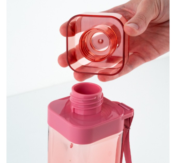 Kite Поїльник-непроливайка Kite квадратна, 550 мл, рожева (K24-1209-3)