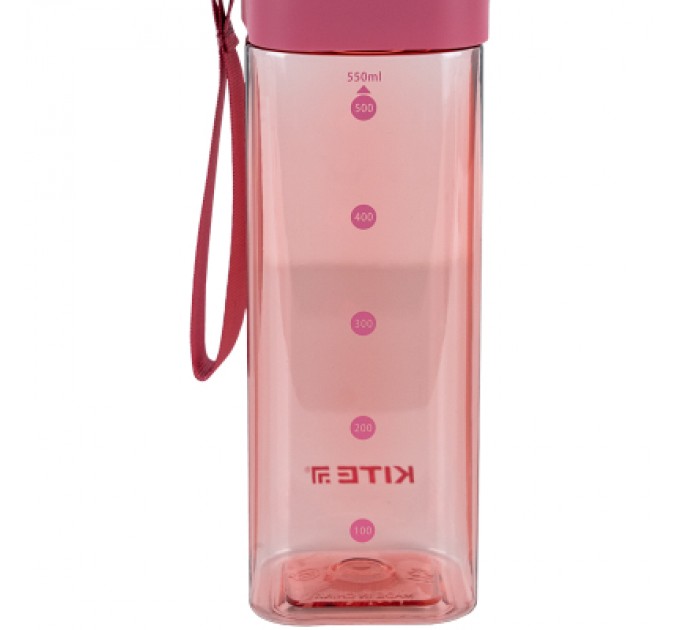 Kite Поїльник-непроливайка Kite квадратна, 550 мл, рожева (K24-1209-3)