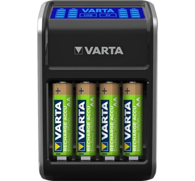 Varta Мережевий зарядний пристрій Varta LCD Plug Charger + 4 х Ni-Mh AA 2100 mAh (57687101441)