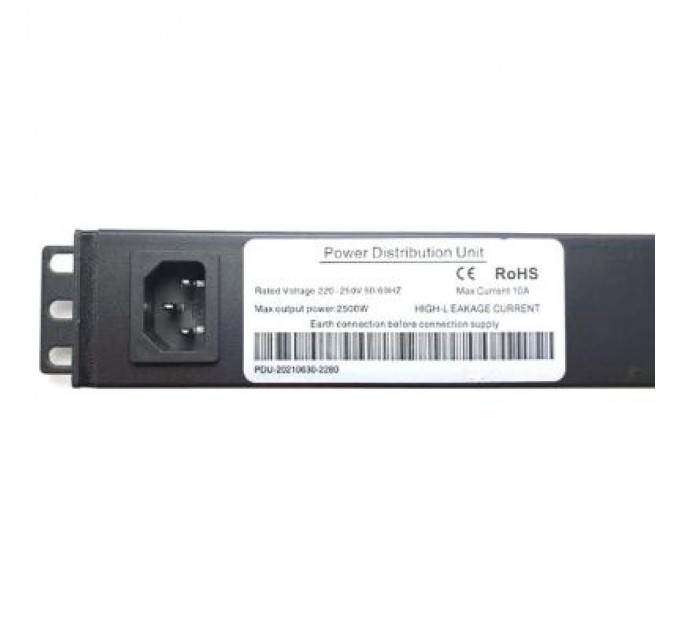 Силовий блок 19" 1U 7хС13, без кабелю - вилка С14, 10A Eserver (WT-2271B-WO-Black)