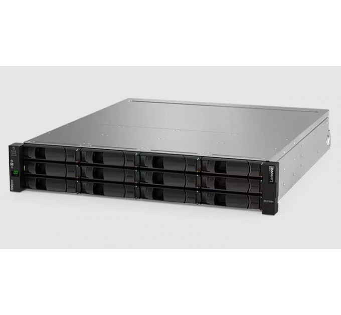 Lenovo Система зберігання даних Lenovo ThinkSystem DE2000H Hybrid Flash Array 2U12, LFF V2, 10/25Gbit, 12x18TB, 3 роки гарантія