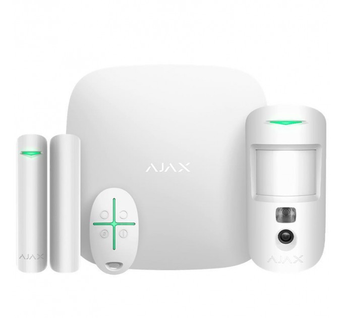 Ajax Ajax StarterKit Cam Plus HDR (8EU) UA white комплект охоронної сигналізації
