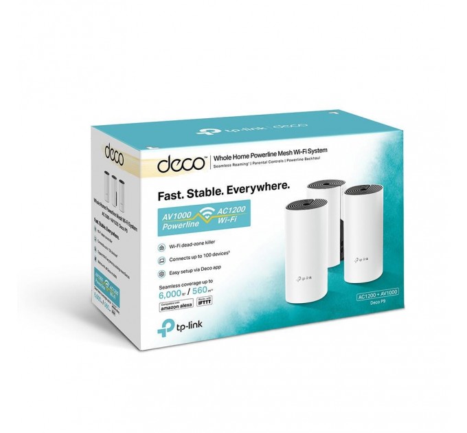 TP-Link Домашня Powerline Mesh Wi-Fi система (3 шт у комплекті), арт. Deco P9(3-pack) TP-LINK